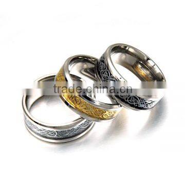 Stainless Steel Glass Face Drawing Ring photo-4