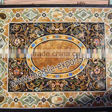 Rectangle Decorative Marble Tables, Marble Inlay Dining Table Top