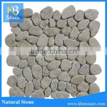 beige travertine natural marble pebble stone