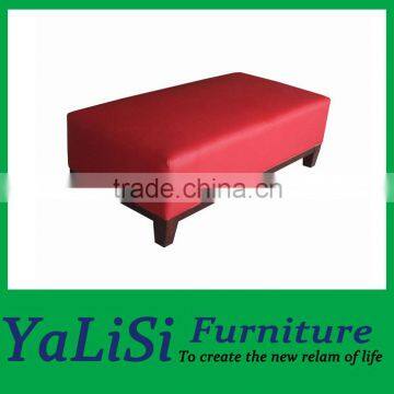 Modern PU ottoman with wood frame base