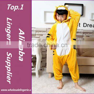 2015 wholesale Christmas cosplay custume kid onesie children/Yellow tiger cartoon pajamas