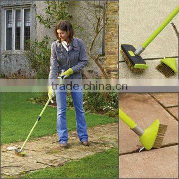 3-in-1 Telescopic Patio Cleaning Decking Paving Weed Brush Scraper Set