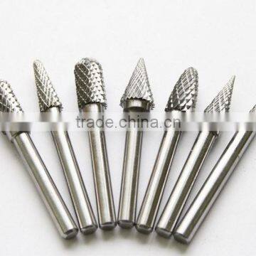 tree shape oval cylinder ball shape cemented tungsten carbide rotary burrs solid carbide with radius end plaint end tool