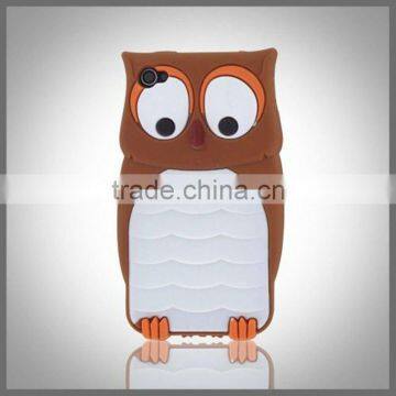 New Cute Owl Design 3D Silicon Animal Case for Iphone 4 4G 4S