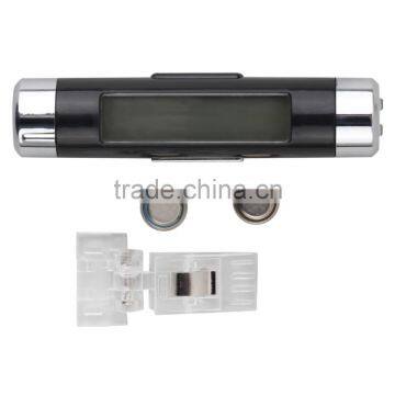 New 2in1 Car Auto LCD Clip-on Digital Backlight Automotive Thermometer Clock Calendar photo-4