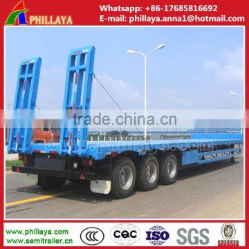 60 Ton Drop deck/Step deck Lowbed Semi Trailer for Heavy Equipment Use, 3 Axles type