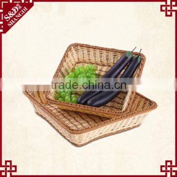 Cheap wholesale eco-friendly plastic wicker woven home or resturant food tray vegetable plant tray