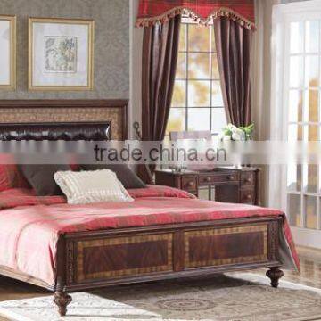 Distinguished Palace Bedroom Set Furniture, Antique Carved Wooden Bed With Night Stand, Hand Painted Royal Bed Wooden Furniture photo-2