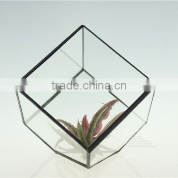 DIY decor accessories bevel square glass greenhouse indoor plant glass terrarium