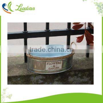 garden and flower silver oval planters and pots
