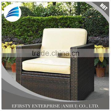 Outdoor Furniture Palm Outdoor Sofa Patio Garden Rattan Wicker Arm Chair Rattan Sofa With Cushion Brown Aluminum Frame