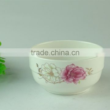 Chaozhou Supplier stocked Wholesale 4 inch White Ceramic bowls with flower decal household bowls