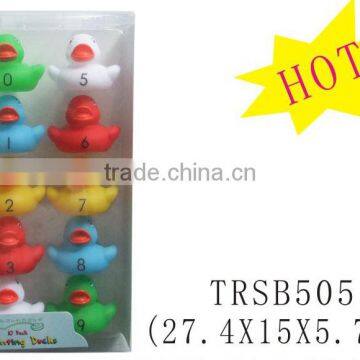 Kids counting 10pcs per set different colors floating rubber bath duck toy