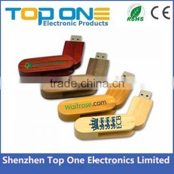 Wood Rotating 2.0 Usb Flash Drive , Wholesale Bamboo Usb Flash Drive for Promotion photo-3