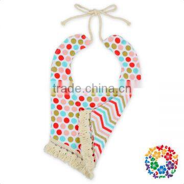 Infant And Toddler Cheap Printing Bandana Two Sides Tassel Bibs For Baby