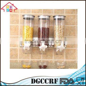 NBRSC Plastic Cheap Double/Triple Wall Mounted Home Breakfast Cereal Dispenser Bulk Food Storage Container for Sale photo-2