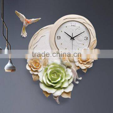 M11A Momoda Living room Creative modern hanging fancy elegant 3D flower wall clock quiet quartz decoration large wall clock