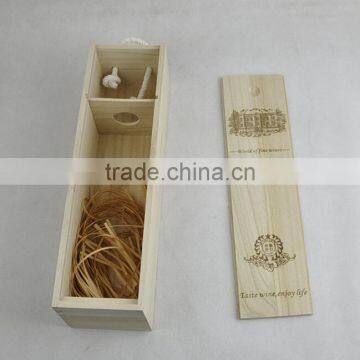 2016 Wholesale Cheap Wooden Single Bottle Red Wine Box photo-2