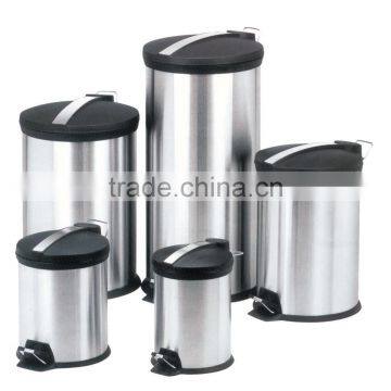 stainless steel foot pedal waste can