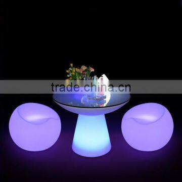 Popular Fashionable Led Luminous Round Bar Table and Chairs Stool Sets photo-3