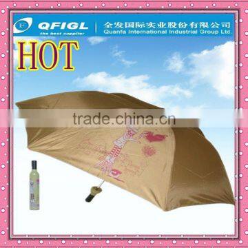 black color deer design wine bottle umbrella