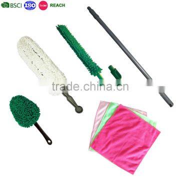 microfiber flexible duster kit with telescopic pole and bendable head