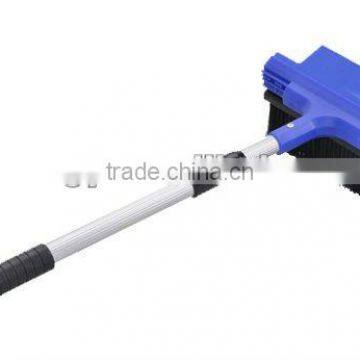 Vehicle telescopic pole snow brushes with ice scraper for removal ice and snow in winter