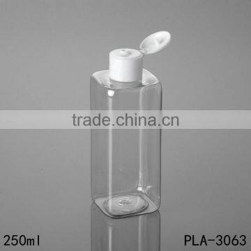 250ml rectangle plastic shampoo bottle cheap plastic packaging with plastic cap