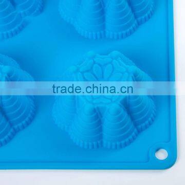 6-Cavity Blossom Cake Wholesale Silicone Chocolate Moulds For Cupcakes Silicone Mold Baking Tools photo-3