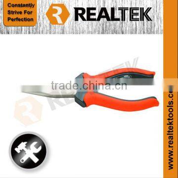 Professional Nickel-planted Long Nose Pliers With Bi-color Plastic Handles