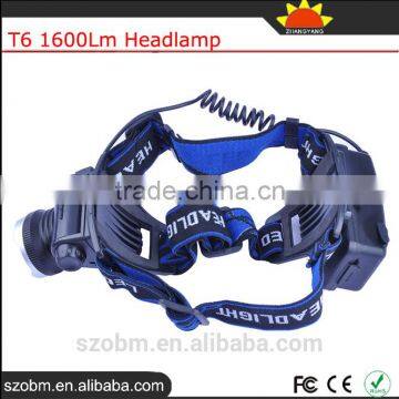 OEM T6 Rechargeable Led 1600Lm High Power Zoom Headlamp Camping Frontal Light Head Torch photo-4