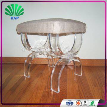 Fashion Acrylic Stool Soft Cushion Plexiglass Stool With U-Shape Stool Legs photo-3