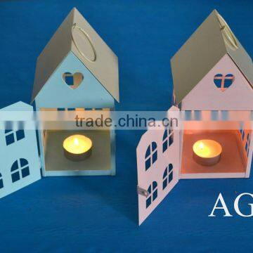 Fashion Little House Heart Metal Candle Holder Iron Lantern Home Decoration Chirstmas Decoration Farol de Metal photo-4