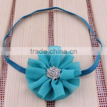 Chiffon Flower Headband With Rhinestone Center for Kids Hair Accessories photo-2
