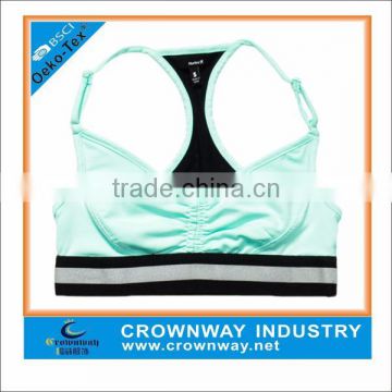 Custom Sport Racerback Girls Fitness Bra With Mesh Inset