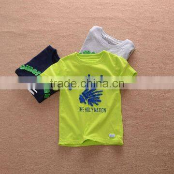 Baby Clothes Boy 14 Years Old Saias Washed Applique Cotton Short-sleeve Tee photo-2