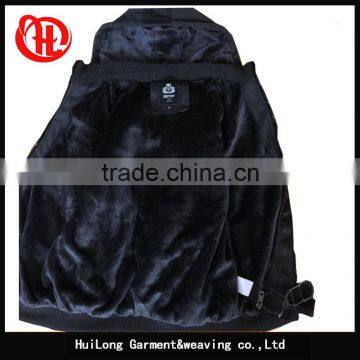 High Quality Winter Thick Fur Lining Fleece Hoodymen pu Leahter Jacket photo-4