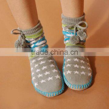 knitted boots jacquard home slipper socks