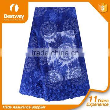 New Design Hot Selling French Net Lace Fancy Beautiful Embroidered Dress French Lace With Stones FL0243 photo-4