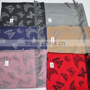 The Latest Large 100%rayon Soft Designer Jacquard Butterfly Shawl photo-4