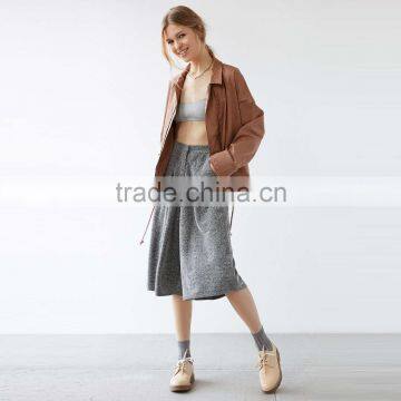 Plain Girls Jacket Loose Style Fashion Design With Zipper photo-6