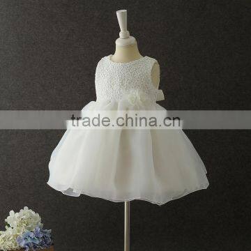 New White Girls Lovely Wear Cheap Wholesale Children Frocks Design Girls Flower Party Dresses Fluffy Baby First Communion Dress photo-3