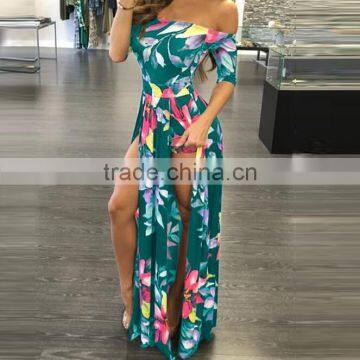 Zm50311b Hot Sell Cheap Plus Size Women Clothes off Shoulder Printed Lady Dress photo-6