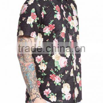 Roses Floral Button Shirt Dress for Men Made by Chinese Manufacturer photo-3