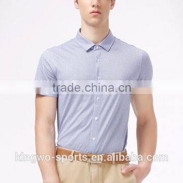 Mens Fashion Plaid Casual Shirts Short Sleeve OEM Custom Shirt Cloth Man photo-3