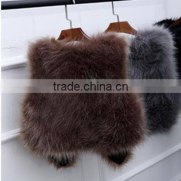 TJ-R-2 Simple Long Fur Style Cheap Fake Fur Vest for Women photo-6