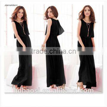Hot Sale Summer Women Bohemian Beach Dress, Women Chiffon Silk Maxi Dress ,sleeveless Plus Size Dress photo-5