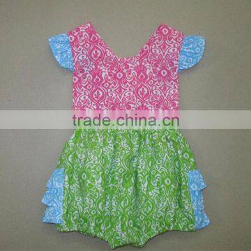 Wholesale cross back ruffle bubble for baby girls