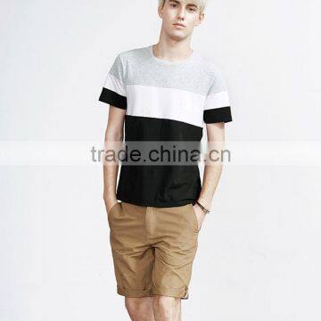 Hot Sale Oversized Promotion Stripe Soft Cotton Plain Man Custom Tshirt photo-3