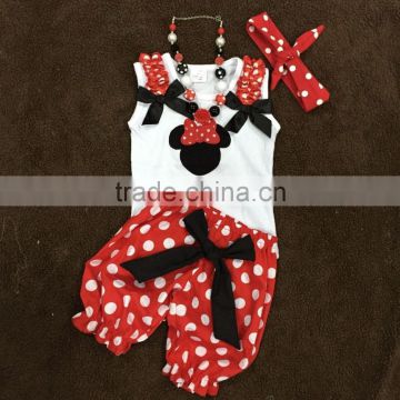 wholesale minnie tank top girls shorts sets, summer shorts outfit clothing for girl, little girls boutique clothing sets remake